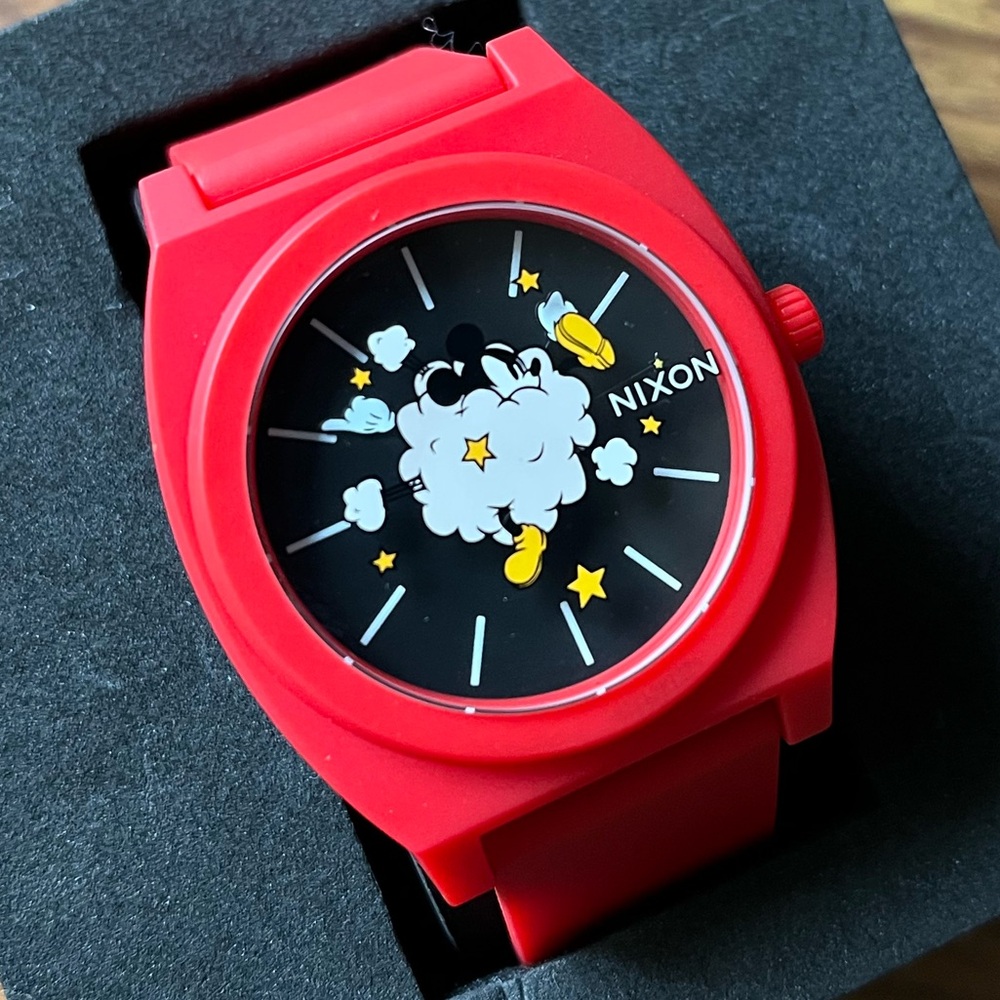 Red Mickey Mouse Time Teller P watch Nixon & Disney collab for Mickey’s 90th